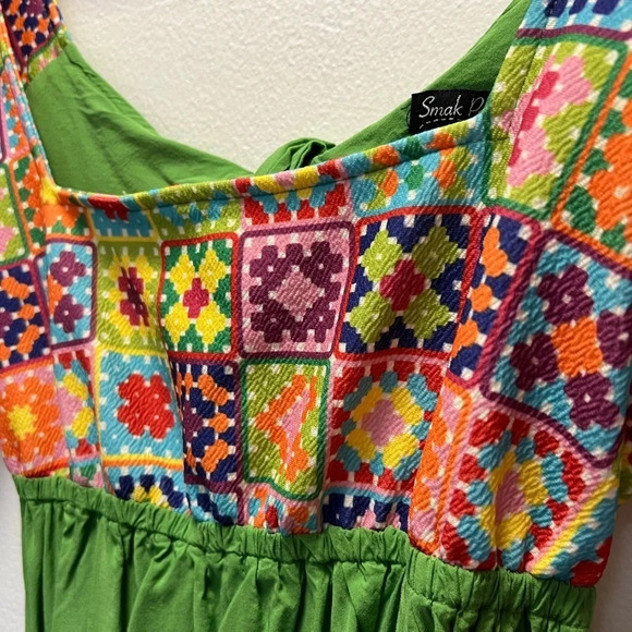 Unique Vintage x Smak Parlour Quilt Pattern Babydoll Dress - Picture 7 of 7